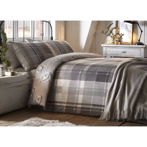 silentnight brushed cotton duvet cover grey