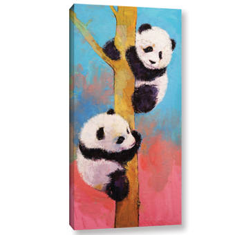 Ivy Bronx Panda Fun Painting Print On Wrapped Canvas Wayfair
