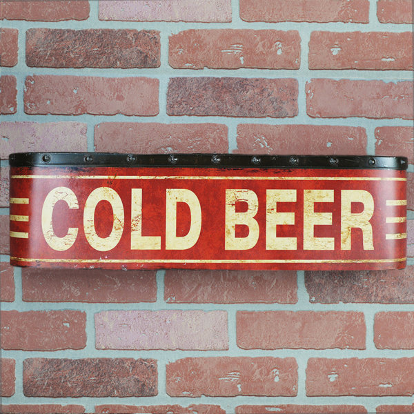 Winston Porter Waller Metal Cold Beer 3d Sign Tin Home Bar Pub Wall Art Man Cave Decor Wayfair