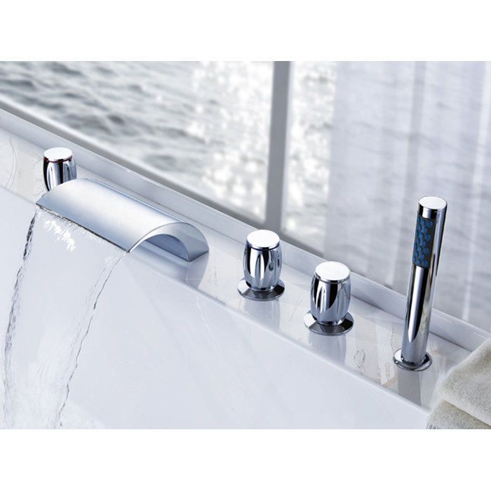 Sumerain Triple Handle Deck Mount Bath Tub Faucet Wayfair