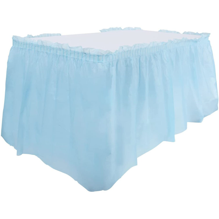 light blue skirt table