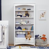 gray bookcase nursery