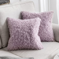 purple furry pillows