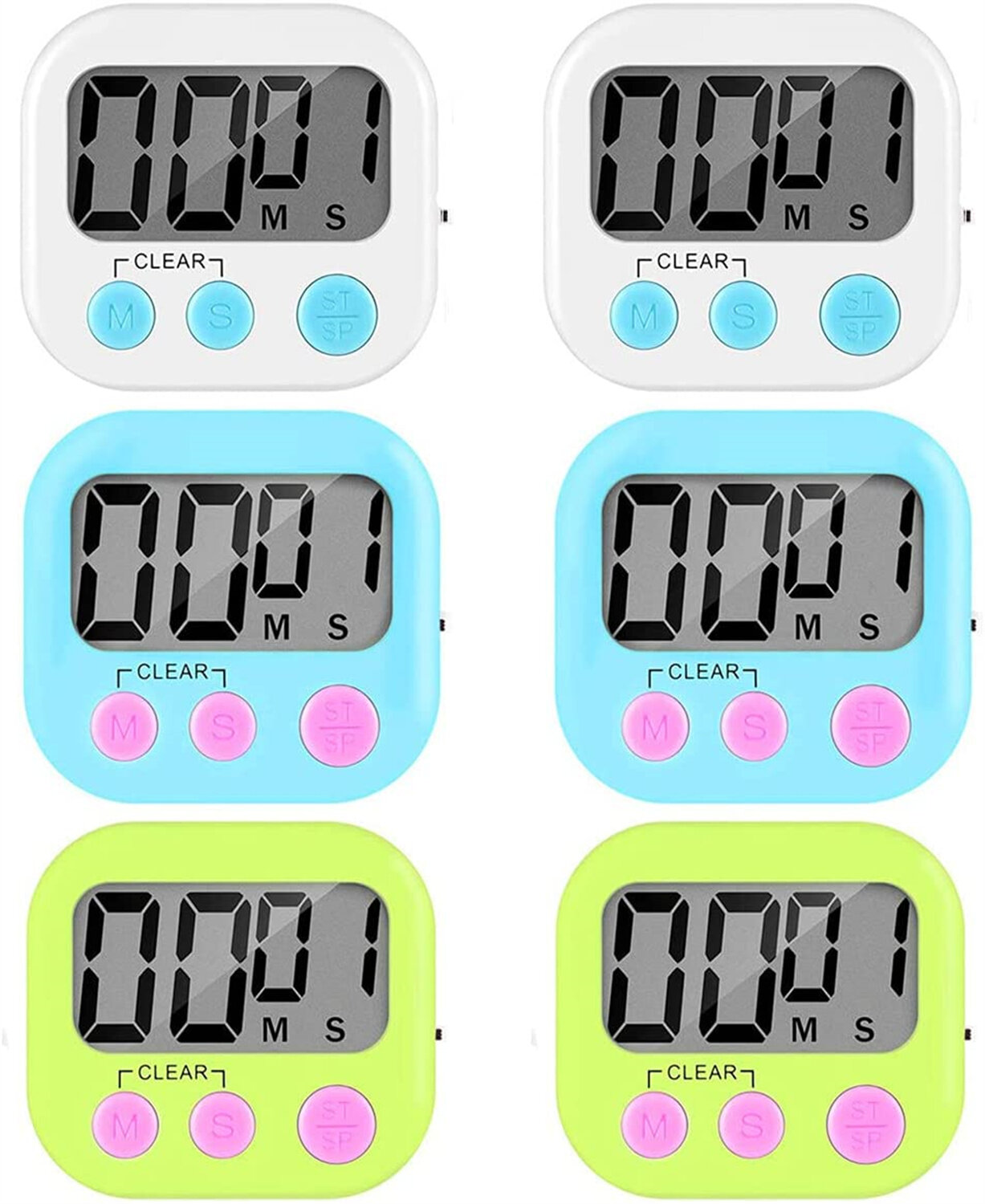 Digital Kitchen Timers Visual timers Large LED Display Magnetic Countdown Countup Timer for Classroom Cooking Fitness Baking Studying Teaching Easy for Kids and Seniors Black