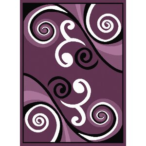 Dallas Billow Plum/White Area Rug