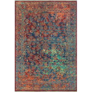 One-of-a-Kind Turner Distressed Tamana Hand-Knotted Wool/Silk Rust Area Rug