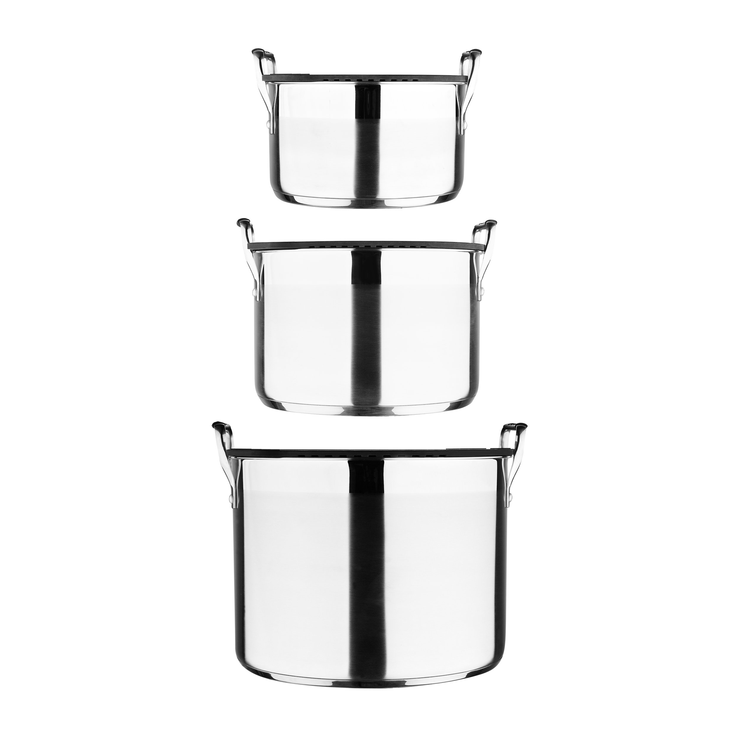 Masterpro Smart by MasterPRO 3 Pc Stainless Steel Nesting Stock Pot