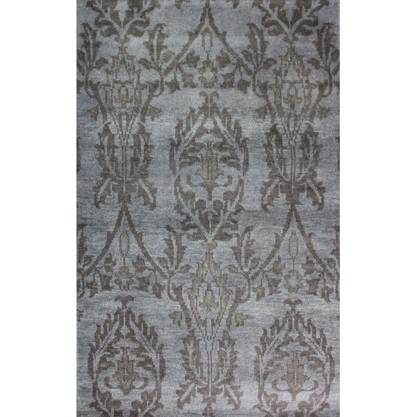 Bloomsbury Market Kristi Oriental Hand Knotted Wool Gray Area Rug Wayfair