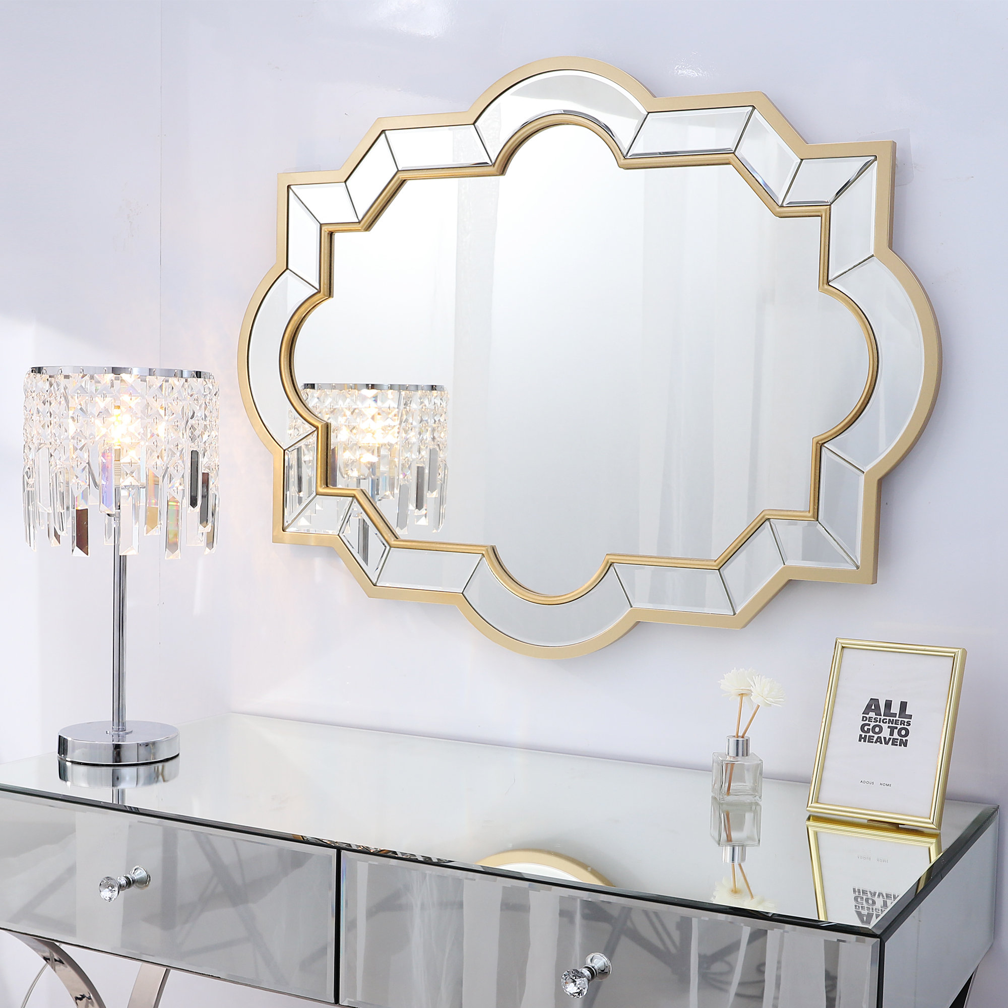 Rosdorf Park Large 36'' Modern Gold Wall Accent Mirror & Reviews Wayfair