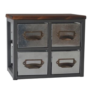 Short Galvanized 4 Drawer Chest