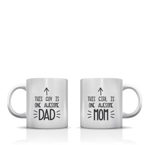 Better Together 2 Piece One Awesome Dad Mom Coffee Mug Set