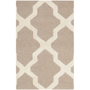 Kirschbaum Hand-Woven Wool Dark Beige/Ivory Area Rug