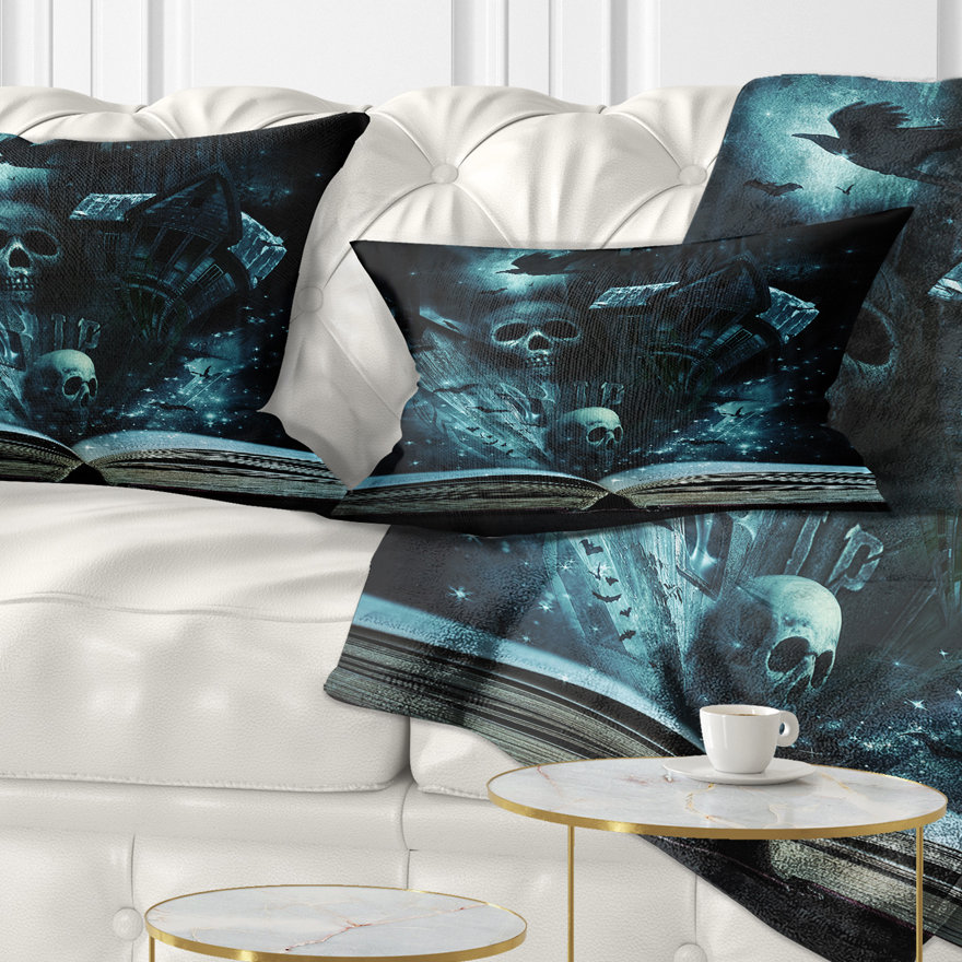 East Urban Home Halloween Stories Book Lumbar Pillow Wayfair