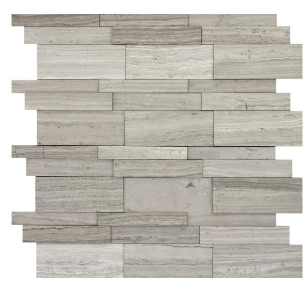 Emser Tile Metro 12 X Limestone Linear Mosaic In Gray Metro 12 X Limestone Linear Mosaic Tile