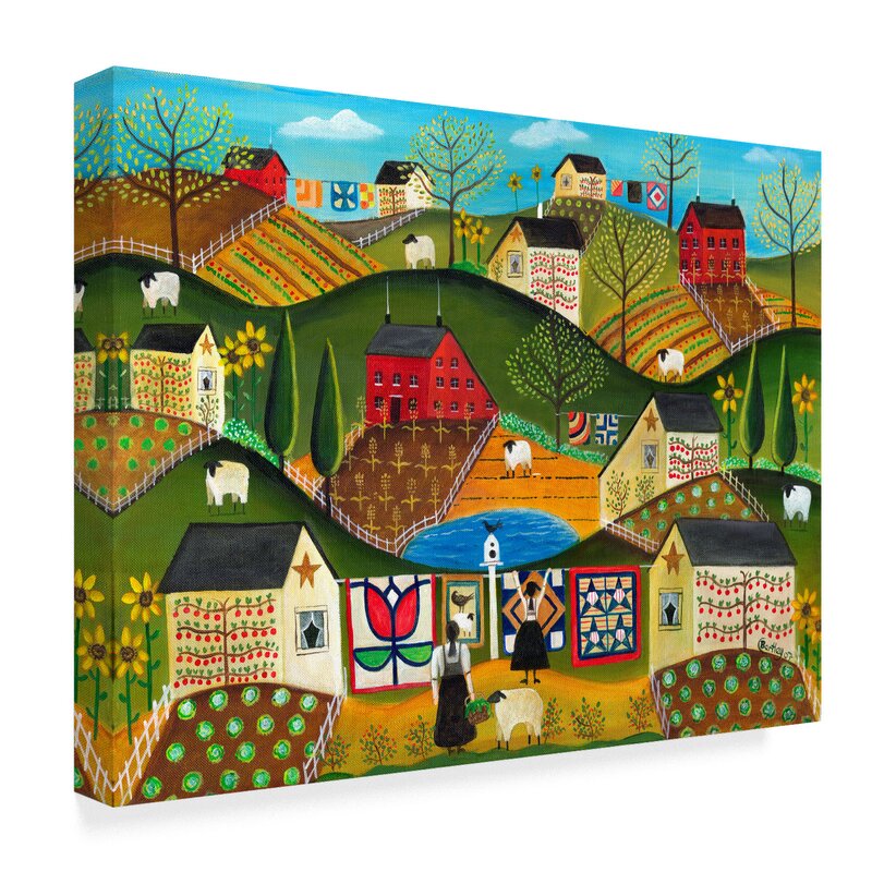 August Grove® 'Country Garden Folk Art Quilts' Acrylic Painting Print ...