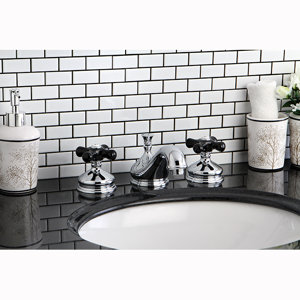 Heritage Onyx Double Handle Widespread Bathroom Faucet with Pop-Up Drain