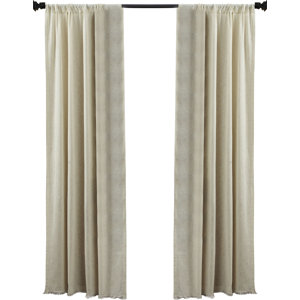 Francoise Solid Sheer Rod Pocket Curtain Panels (Set of 2)