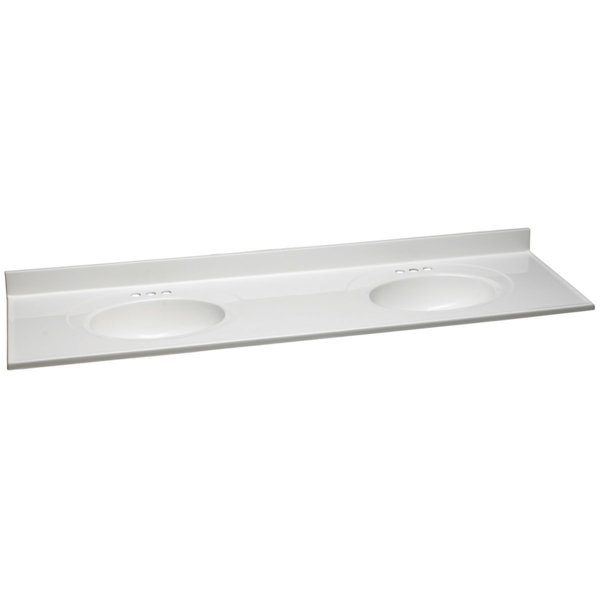 Design House 73 In W Cultured Marble Vanity Top In White With