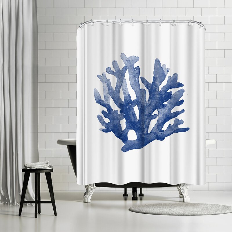 blue coral shower curtain