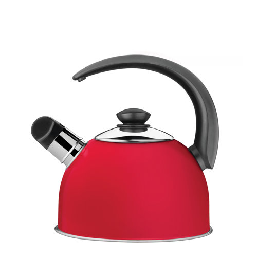 2.1 L Stainless Steel Whistling Stovetop Kettle Tramontina Colour: Red