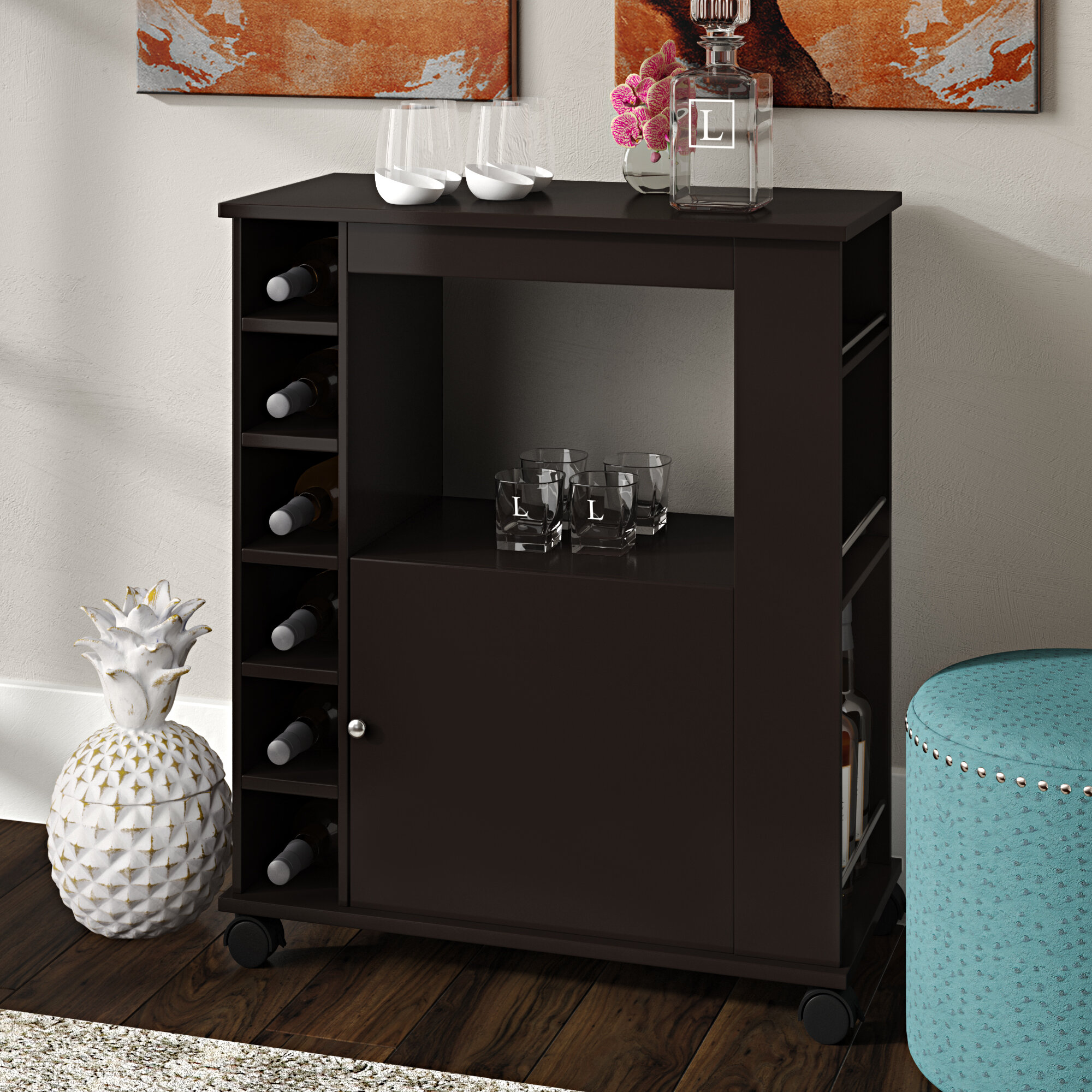 Ebern Designs Spicer Bar Cabinet Reviews Wayfair