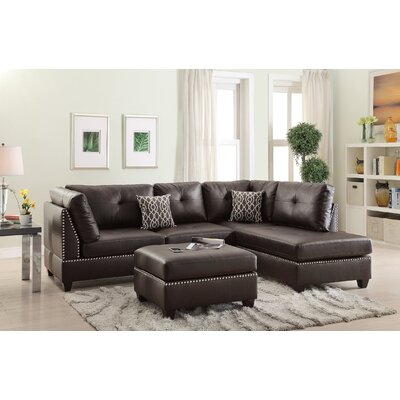 Infini Furnishings Reversible Sectional with Ottoman ...