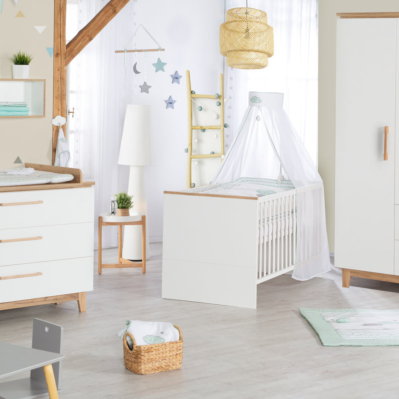 roba Finn Cot Bed 3 Piece Nursery Furniture Set | Wayfair ...