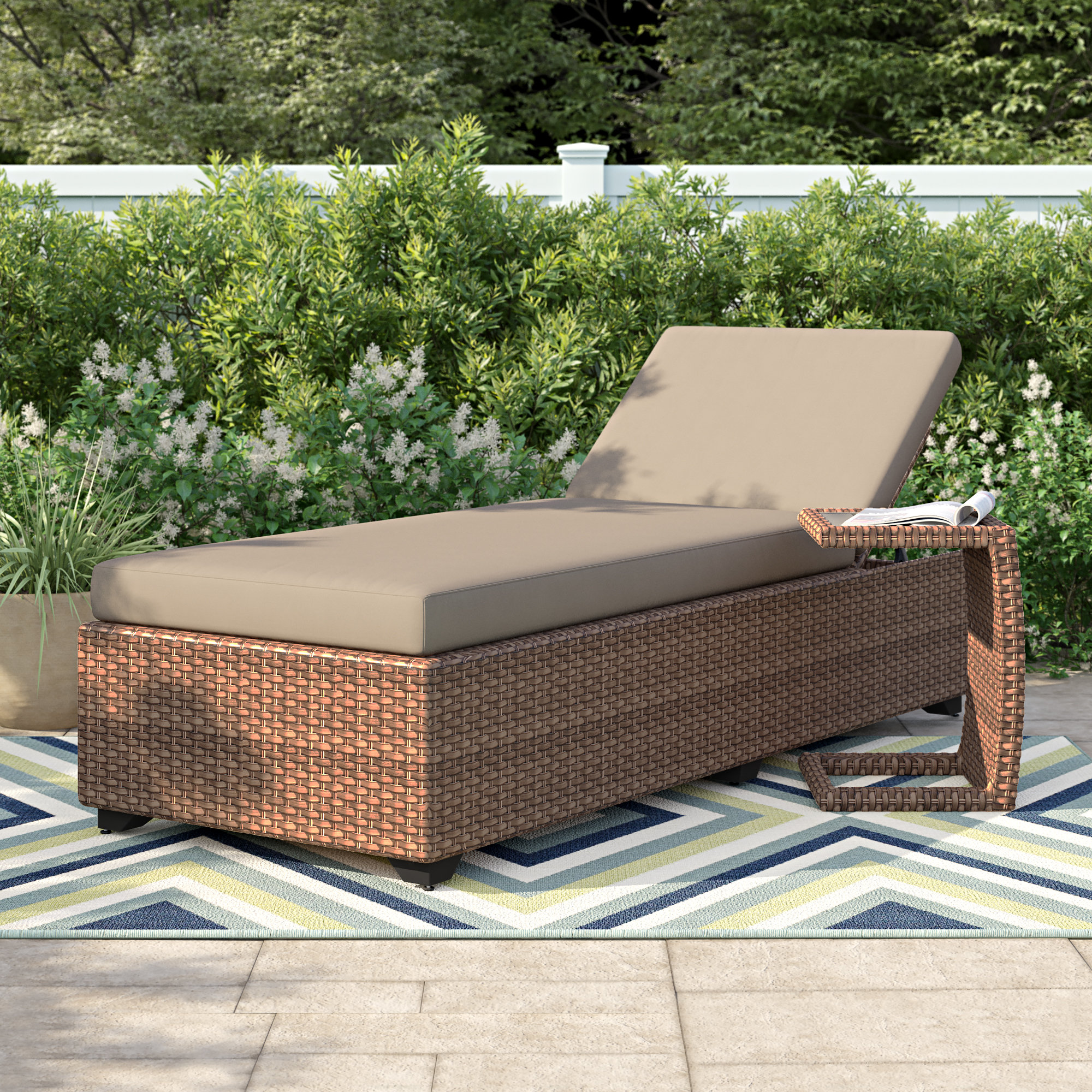 Sol 72 Outdoor™ Waterbury 78'' Long Reclining Single Chaise with