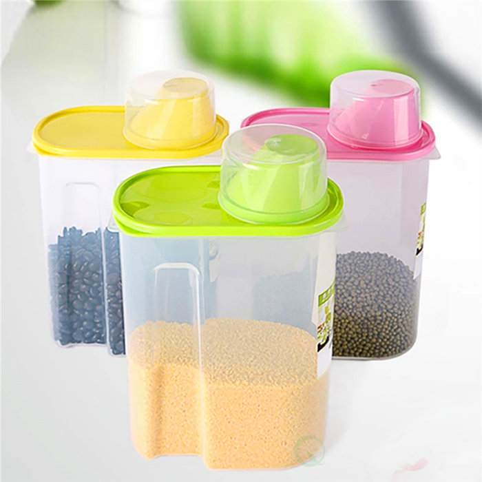 Basicwise Large Plastic Kitchen Saver 3 Container Food Storage Set
