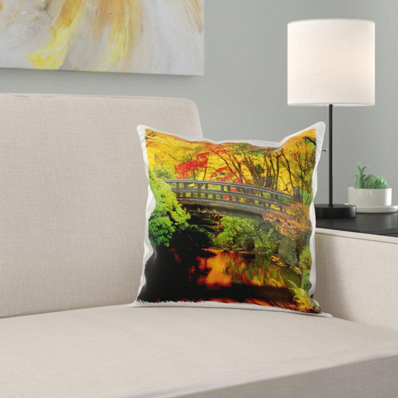 East Urban Home Moon Bridge Japanese Garden Portland Oregon Usa Pillow Cover Wayfair