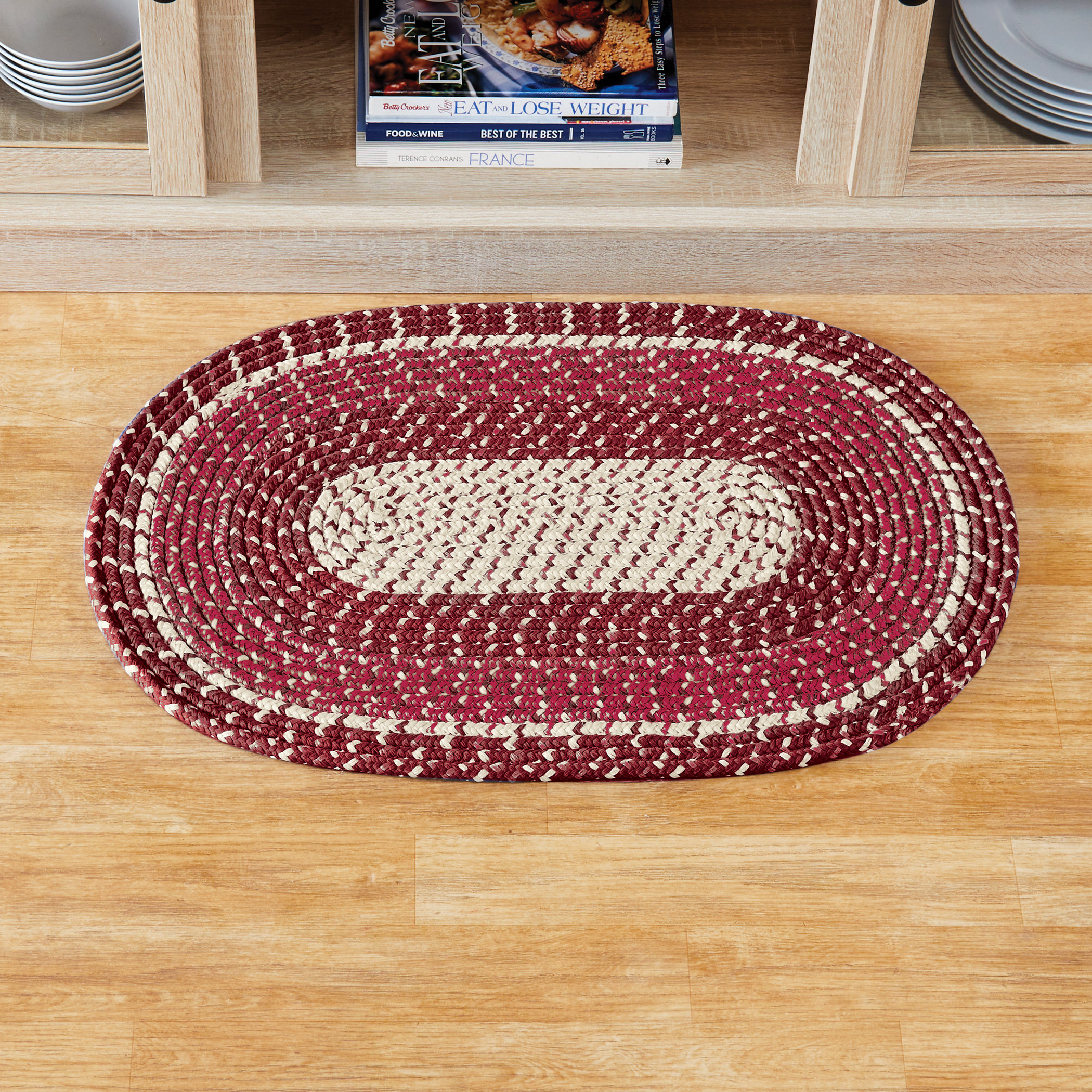Gracie Oaks Nandni Braided Performance Burgundy Rug Wayfair