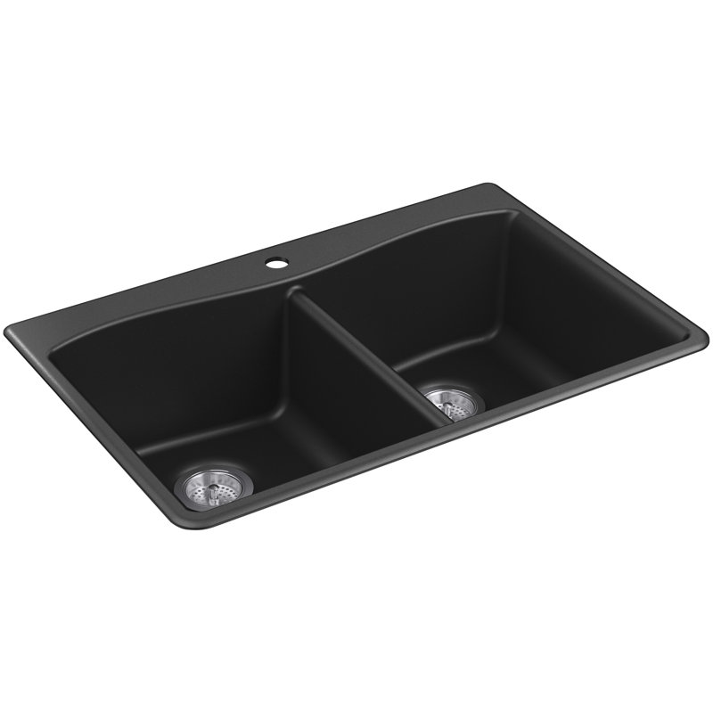 Kohler Kennon 33 X 22 X 9 5 8 Neoroc Under Mount Double Equal Kitchen Sink Reviews Wayfair