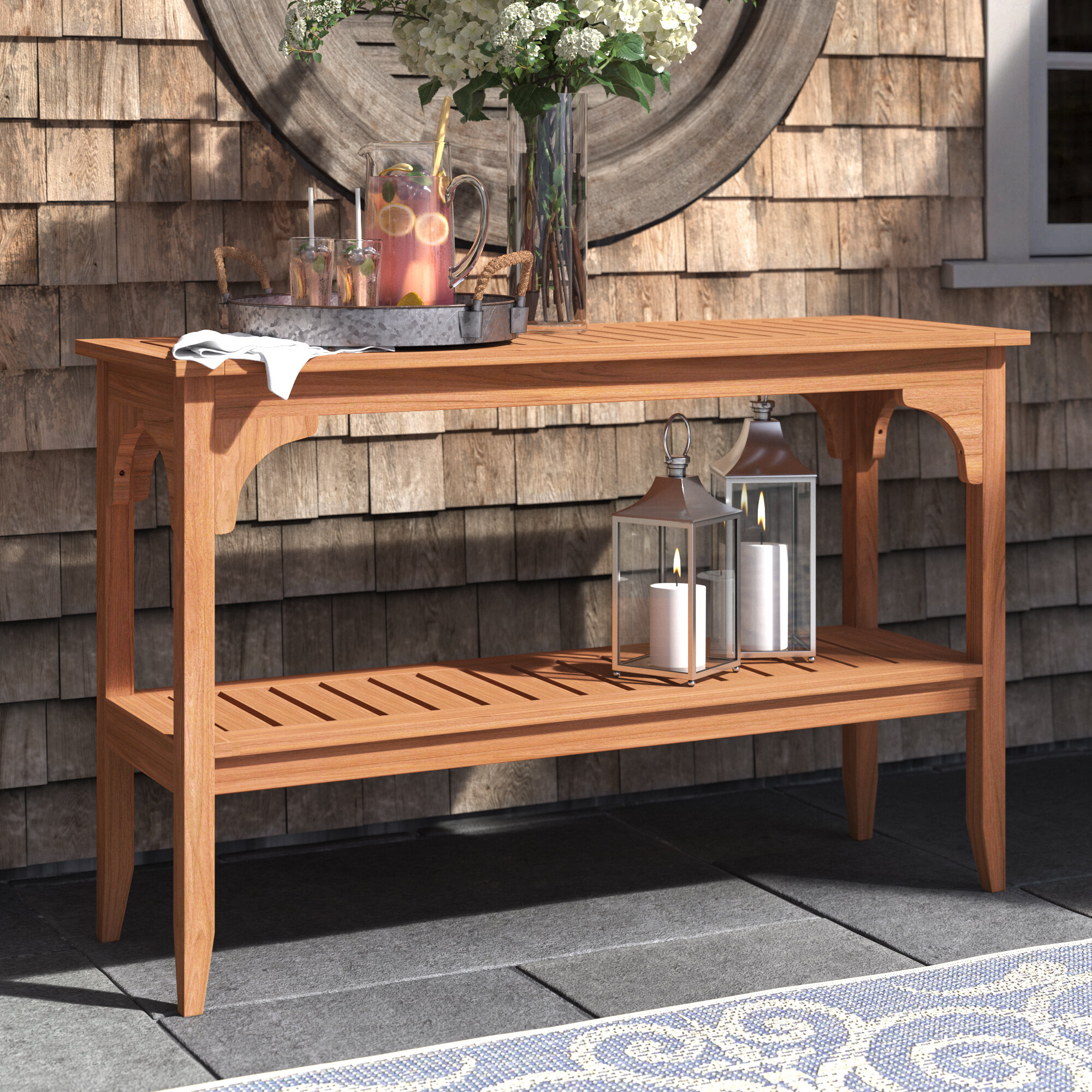 Summerton Teak Solid Wood Buffet Console Table Reviews Birch Lane