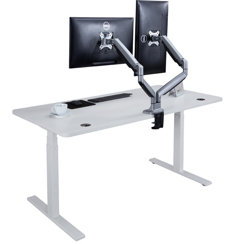Eureka Ergonomic Dual Monitor Arm Height Adjustable 2 Screen Desk