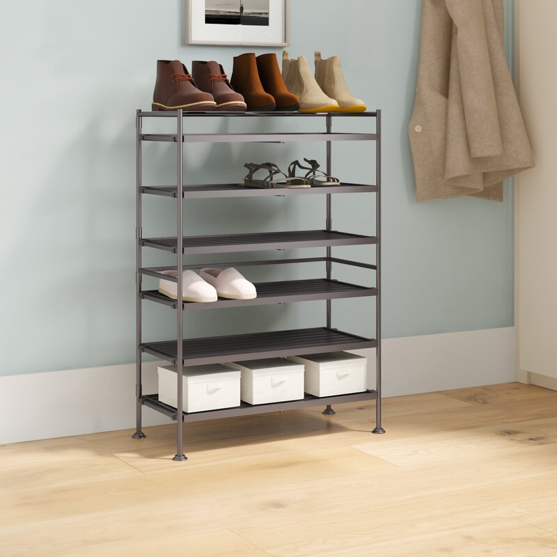 Dotted Line 18 Pair Stackable Shoe Rack Reviews Wayfair Ca