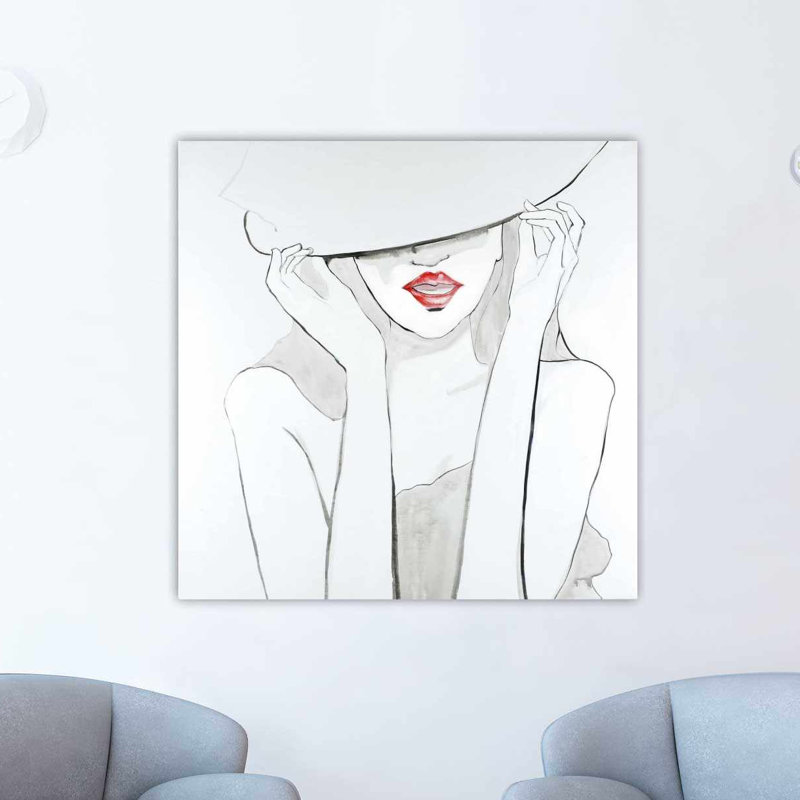 House Of Hampton Woman With Big Hat Oil Painting Print On