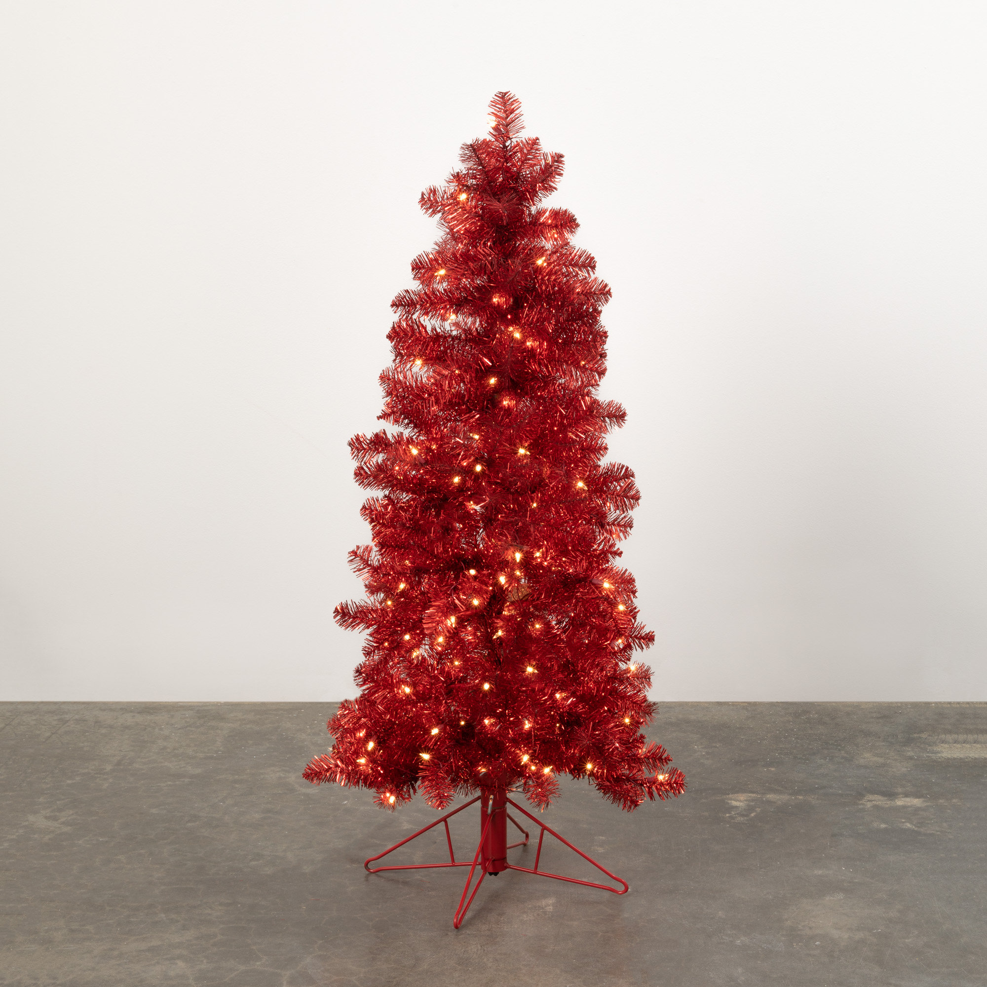 The Holiday Aisle® Notification Slender Christmas Tree with Lights