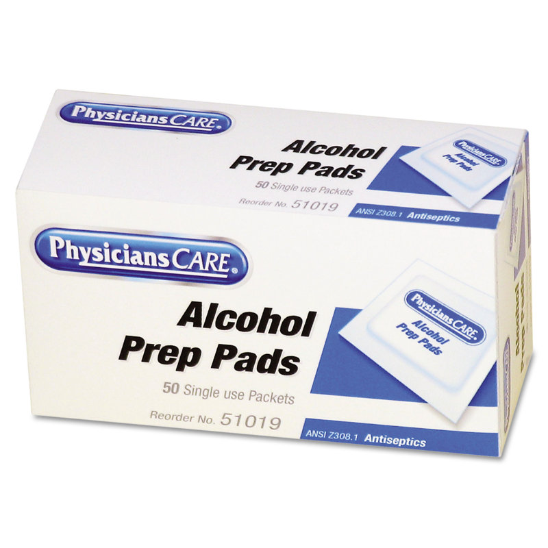 Physicianscare First Aid Alcohol Pads, Box of 50