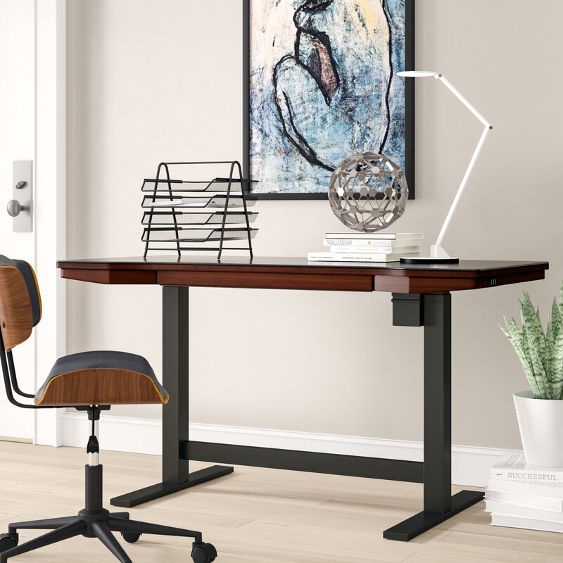 Tedford Adjustable Glass Standing Desk & Reviews | AllModern