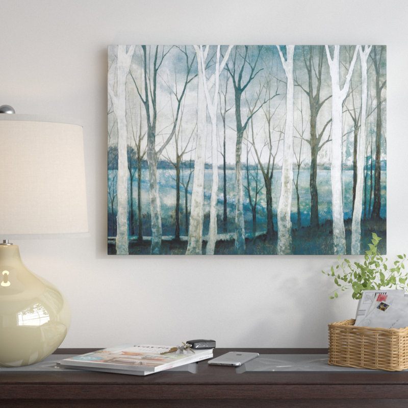Winston Porter Birch Tree Marsh Acrylic Painting Print On Canvas