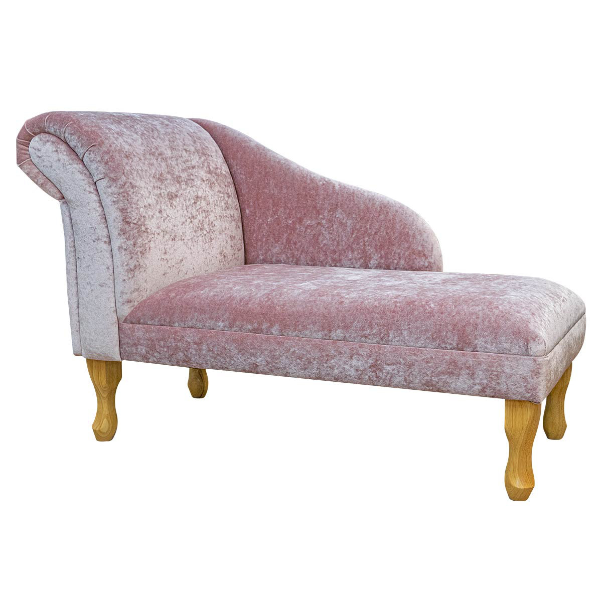 Beaumont Blush Pink Crushed Velvet Chaise Longue Wayfair.co.uk