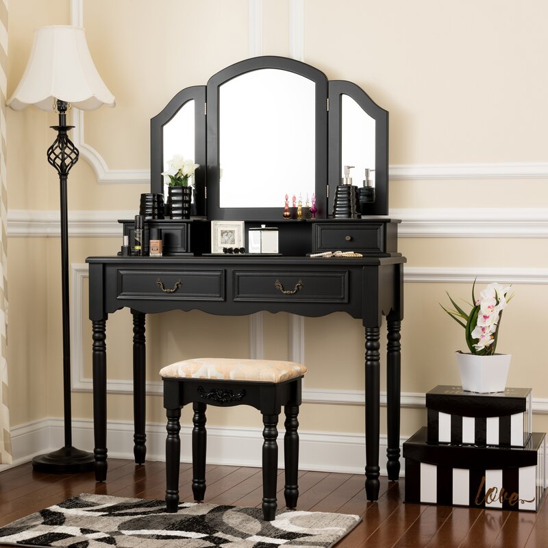 House of Hampton Palmyra Elegant Vanity Set with Mirror | Wayfair