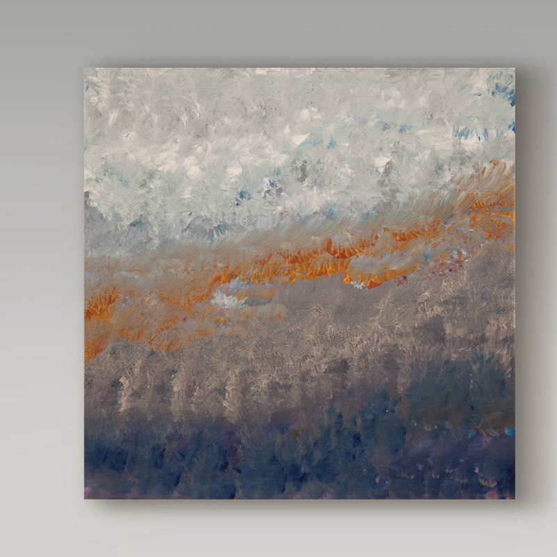 Trademark Art View Of Nature Orange Gray Acrylic Painting Print