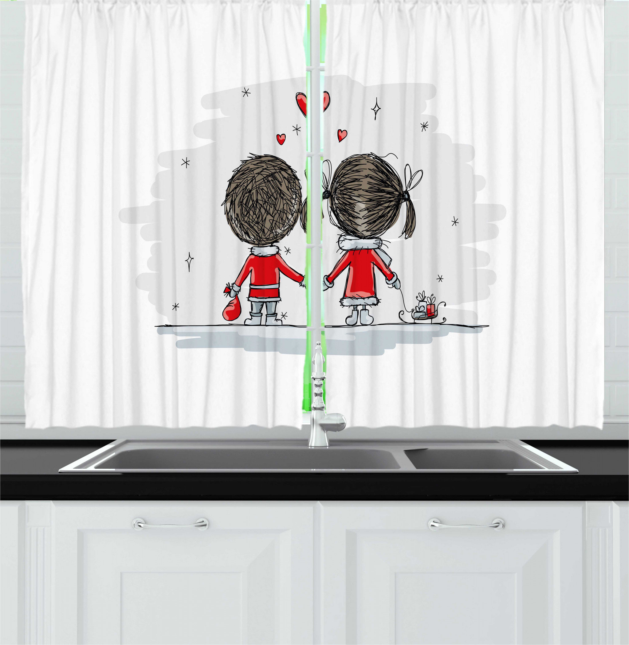 East Urban Home Love 2 Piece Kitchen Curtain Set Wayfair