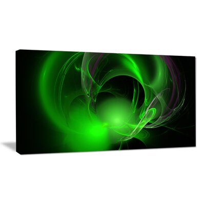 'Green Galactic Nebula on Black' Graphic Art on Wrapped Canvas DesignArt Size: 16
