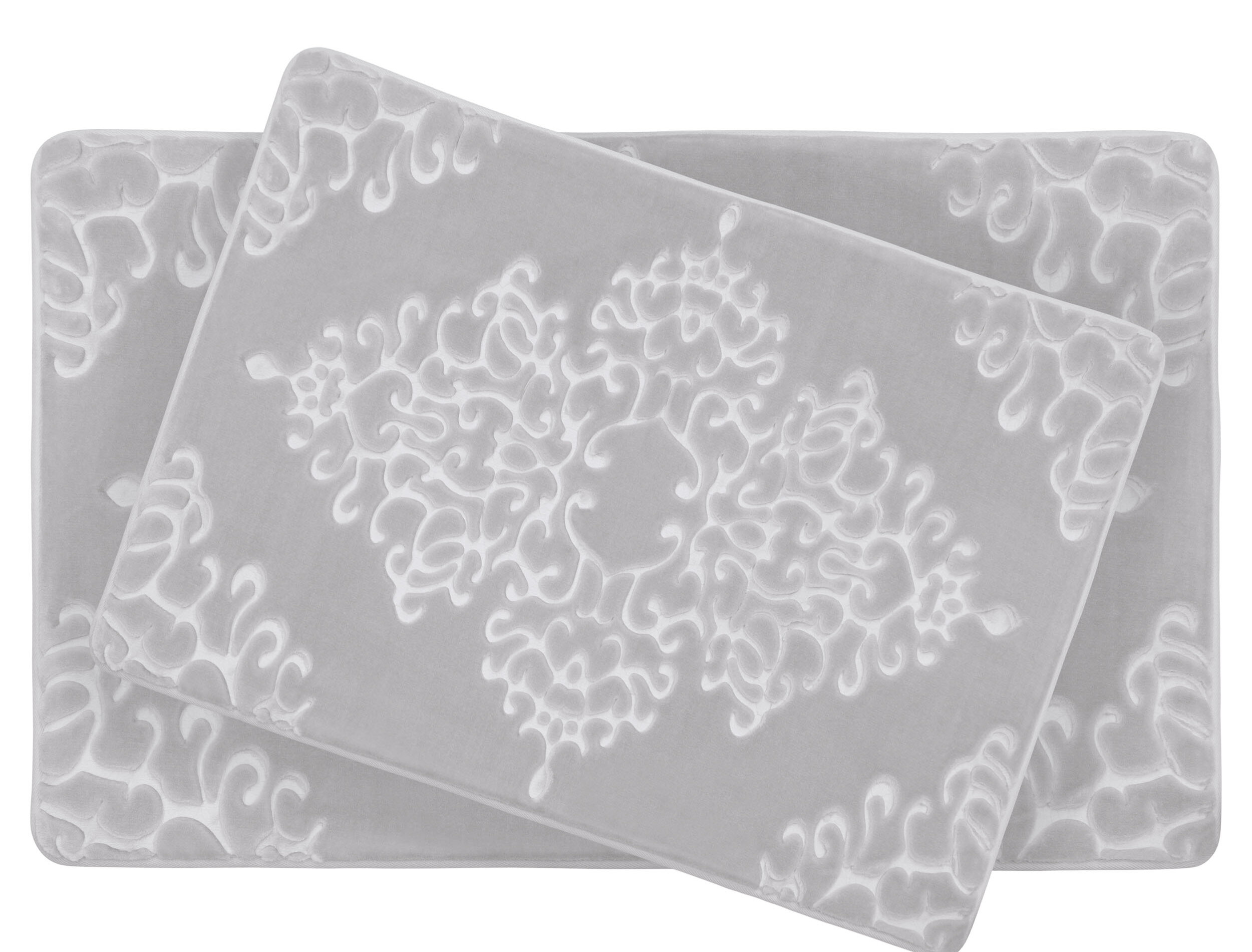 House Of Hampton Tarin 2 Piece Damask Embossed Memory Foam Bath