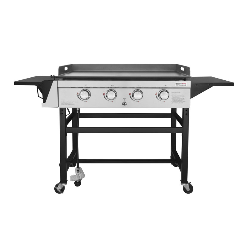 Royal Gourmet 4 Burner Flat Top Propane Gas Grill With Side