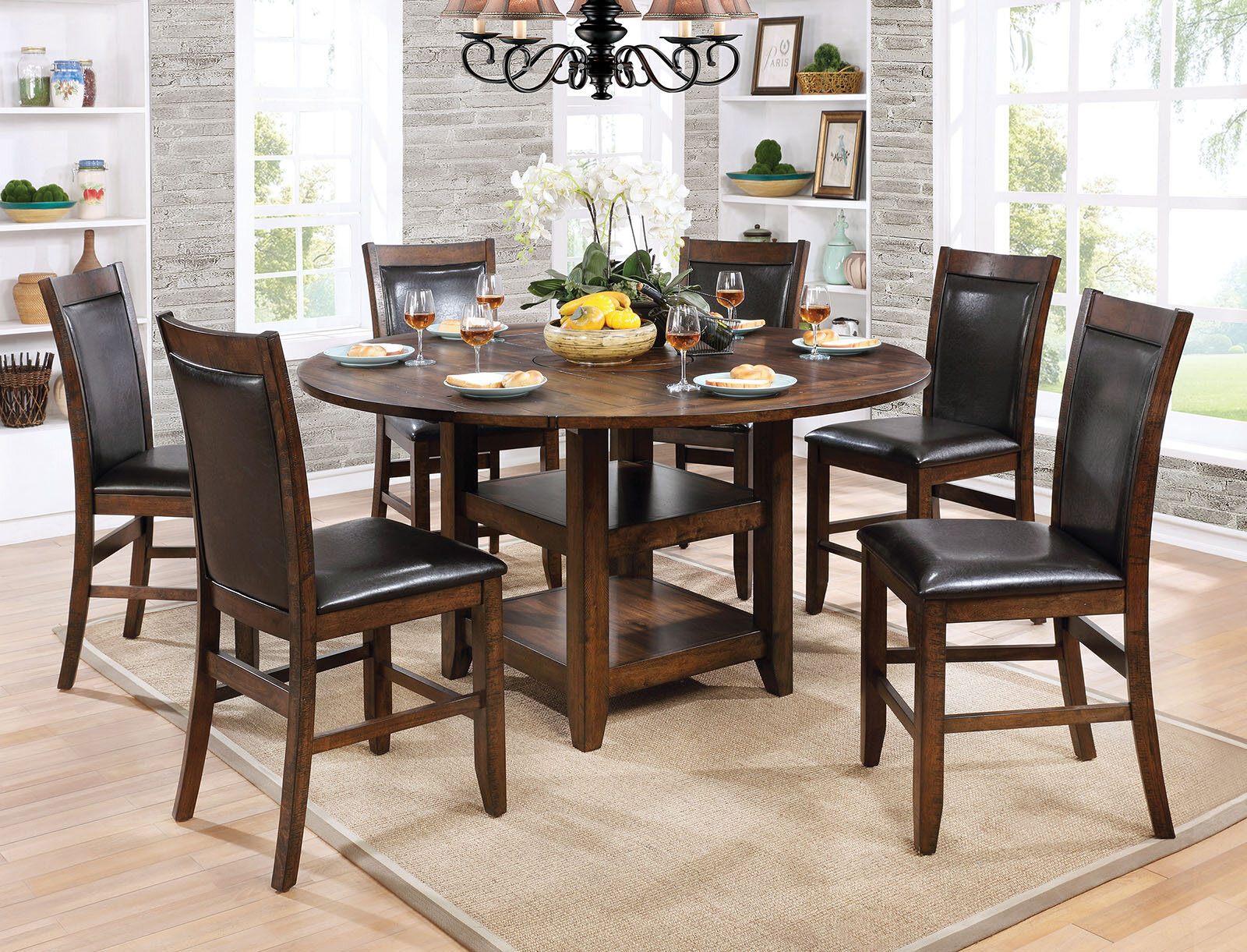 counter height dining sets with leaf