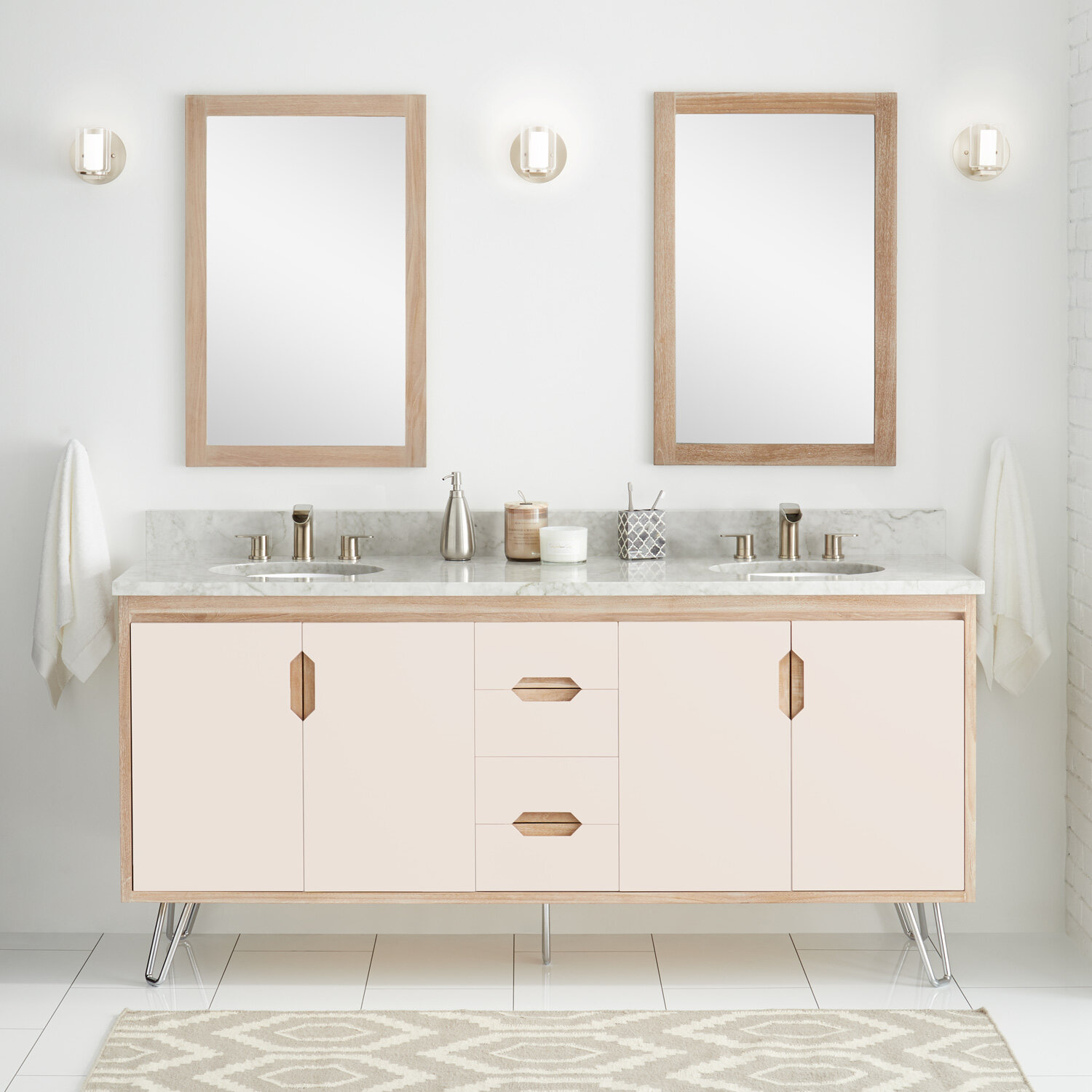 Signature Hardware Millie 73 Double Bathroom Vanity Set Wayfair