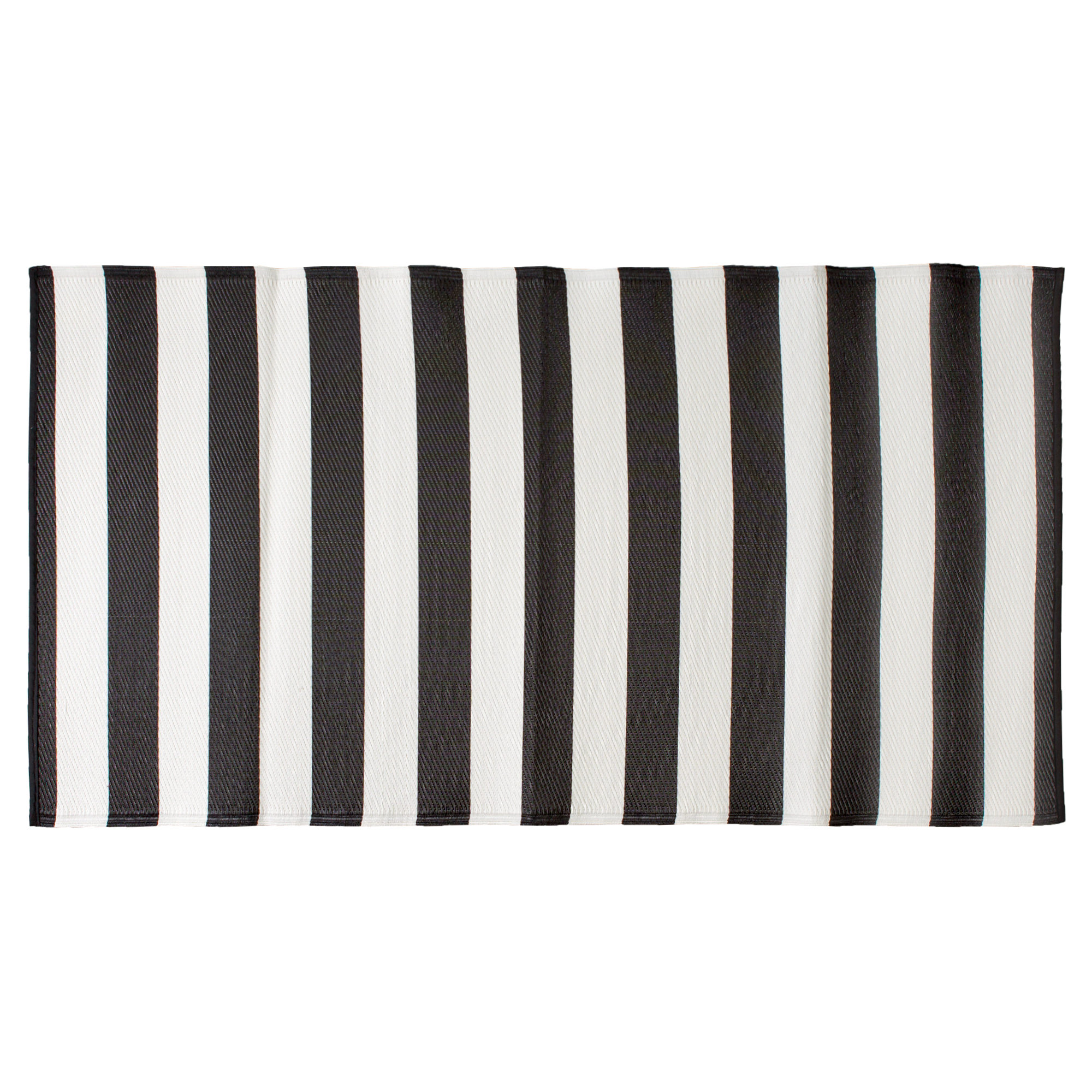 Winston Porter Sedgwick Stripe Black White Indoor Outdoor Area Rug Winston Porter Sedgwick Stripe Black